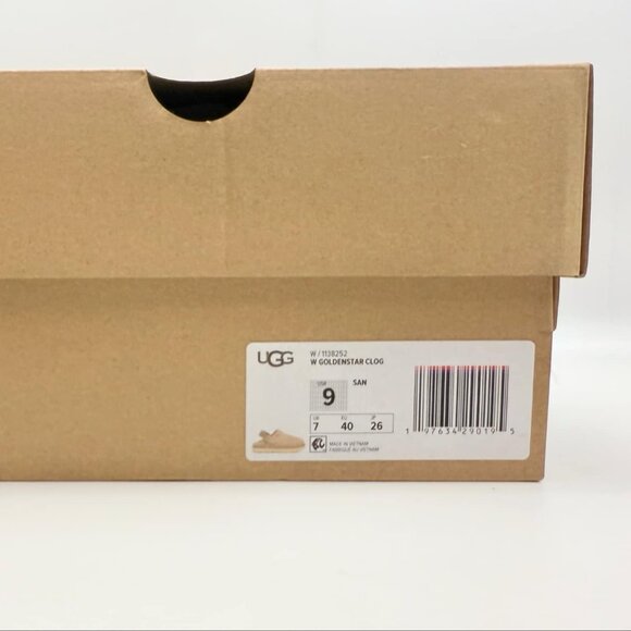 UGG Women's Goldenstar Slingback Clog Flats Sand Color NWB Size 9 - Picture 2 of 11